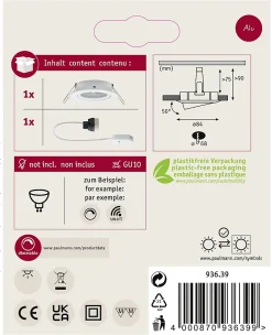 Spot encastré Nova orientable rond 84mm 50 GU10 max. 35W 230V gradable Blanc dépoli