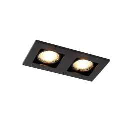 Spot encastré rectangulaire noir 2 lumières - Qure