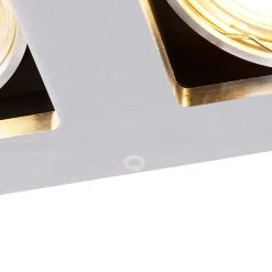 Spot encastré rectangulaire en acier 2 lumières - Qure