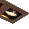 Spot encastré rectangulaire bronze foncé 2 lumières orientable et rotatif - Qure