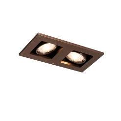 Spot encastré rectangulaire bronze foncé 2 lumières orientable et rotatif - Qure