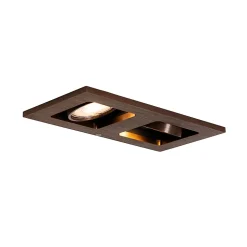 Spot encastré rectangulaire bronze foncé 2 lumières orientable et rotatif - Qure