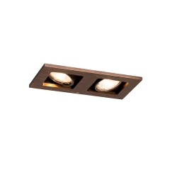 Spot encastré rectangulaire bronze foncé 2 lumières orientable et rotatif - Qure