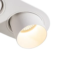 Spot encastré rond blanc GU10 inclinable 70 mm 2 lumières - Installa