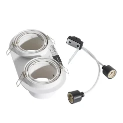 Spot encastré rond blanc GU10 inclinable 70 mm 2 lumières - Installa