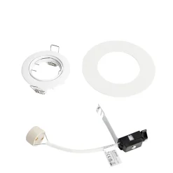 Spot encastré rond blanc orientable avec bague de finition - Edu