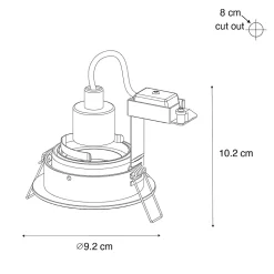 Spot encastré rond bronze foncé orientable et inclinable - Chuck