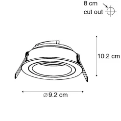 Spot encastré rond noir avec or orientable et inclinable - Chuck