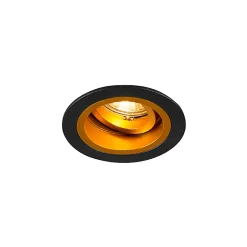 Spot encastré rond noir avec or orientable et inclinable - Chuck