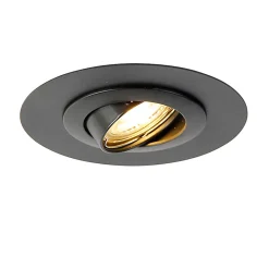 Spot encastré rond noir inclinable avec anneau de finition - Edu
