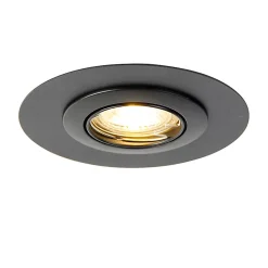 Spot encastré rond noir inclinable avec anneau de finition - Edu