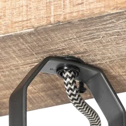 Spot encastré rustique noir avec bois 3 lumières orientables - Jelle