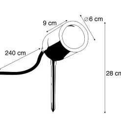 Spot encastrable anthracite orientable IP44 - Solo