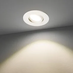 Spot encastrable au plafond IP44 blanc, ampoule 3000K 5,5W GU10, orientable, encastrable, POLI EDO, 6 pcs.