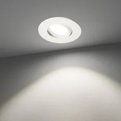 Spot encastrable au plafond IP44 blanc, ampoule 4000K 5,5W GU10, orientable, encastrable, POLI EDO, 3 pcs.