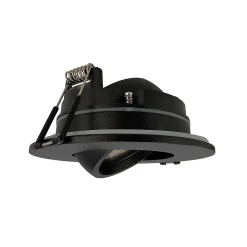 Spot encastrable au plafond IP44 noir, ampoule 6500K 5,5W GU10, orientable, encastrable, POLI EDO, 6 pcs.