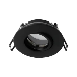 Spot encastrable au plafond IP44 noir, ampoule 3000K 5,5W GU10, orientable, encastrable, POLI EDO, 6 pcs.