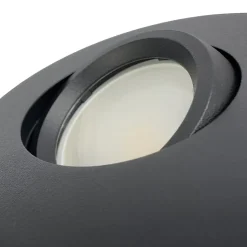 Spot encastrable au plafond IP44 noir, ampoule 6500K 7,5W GU10, orientable, encastrable, POLI EDO, 1 pc.