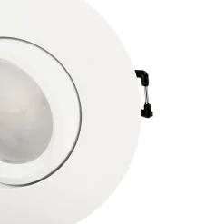 Spot encastrable au plafond IP44 blanc, ampoule 6500K 7,5W GU10, orientable, encastrable, POLI EDO, 6 pcs.