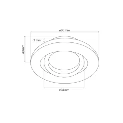 Spot encastrable au plafond IP44 blanc, ampoule 6500K 5,5W GU10, orientable, encastrable, POLI EDO, 1 pc.