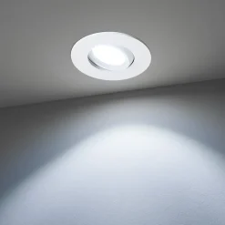 Spot encastrable au plafond IP44 blanc, ampoule 6500K 5,5W GU10, orientable, encastrable, POLI EDO, 1 pc.