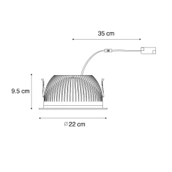 Spot encastrable blanc avec LED 3000K-5000K avec interrupteur DIP - Elias