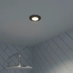 Spot encastrable Burnell LED intégrée blanc neutre dimmable IP65 450lm 6.2W Ø8.5xH.4cm noir GoodHome