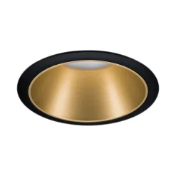 Spot encastrable Cole LED intégrée blanc chaud IP44 470lm Ø8cm doré finition noire Paulmann