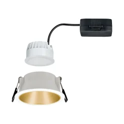 Spot encastrable Cole LED intégrée blanc chaud IP44 470lm Ø8cm doré finition blanche Paulmann