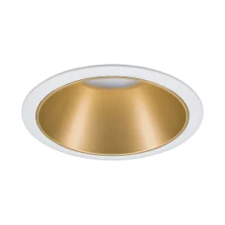 Spot encastrable Cole LED intégrée blanc chaud IP44 470lm Ø8cm doré finition blanche Paulmann