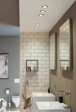 Spot encastrable Cole LED intégrée blanc chaud IP44 470lm Ø8cm argent finition noire Paulmann