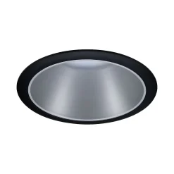 Spot encastrable Cole LED intégrée blanc chaud IP44 470lm Ø8cm argent finition noire Paulmann