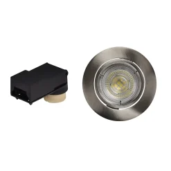 Spot encastrable Debye GU10 blanc chaud IP20 dimmable 520lm 5.8W Ø8.5xH.9.4cm chrome GoodHome