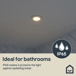 Spot encastrable Etana LED intégrée blanc chaud IP65 410lm 4.7W Ø8.5cmxH.3.1cm métal blanc GoodHome
