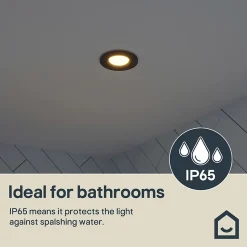 Spot encastrable Etana LED intégrée blanc chaud IP65 410lm 4.7W Ø8.5cmxH.3.1cm métal noir GoodHome