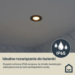 Spot encastrable Etana LED intégrée blanc chaud IP65 410lm 4.7W Ø8.5cmxH.3.1cm métal noir GoodHome