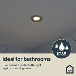 Spot encastrable Etana LED intégrée blanc chaud IP65 410lm 4.7W Ø8.5cmxH.3.1cm métal chrome GoodHome