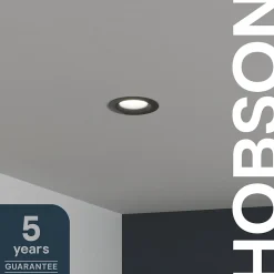 Spot encastrable Hobson LED intégrée blanc neutre IP20 dimmable 450lm 6.1W Ø8.8xH.5.3cm noir GoodHome