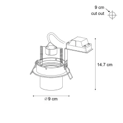 Spot encastrable installa - 1 lumière - D 9.2 cm - Gris foncé - Moderne - Éclairage intérieur - Salon I Chambre I Cuisine I