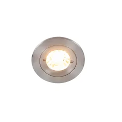 Spot encastrable intelligent acier rond IP44 incl. Wifi GU10 - Xena