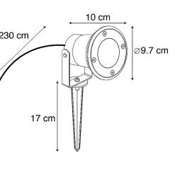 Spot encastrable intelligent industriel noir avec WiFi GU10 IP65 - Basic