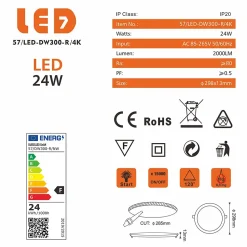 Spot Encastrable Led Downlight Panel Extra plat 24w Blanc Neutre 4000k