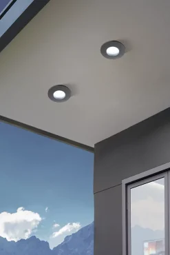 Spot encastrable LED IP65 GU10 5W gris 345lm Ø8,5cm Eglo, Margo