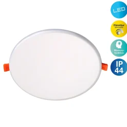 Spot encastrable LED SUMA 21,5 cm metal plastique blanc style moderne dimmable profondeur 3,2 cm