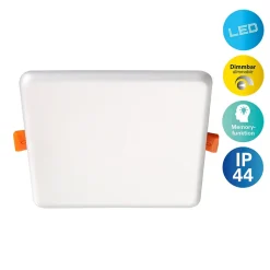 Spot encastrable LED SUMA 15,5 cm metal plastique blanc style moderne dimmable dimensions 15,5 x 15,5 cm hauteur 3,2 cm