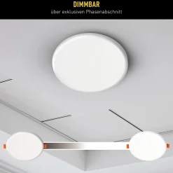 Spot encastrable LED SUMA 15,5 cm metal plastique blanc style moderne dimmable profondeur 3,2 cm