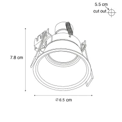 Spot encastrable moderne noir GU10 35mm IP44 - Dept