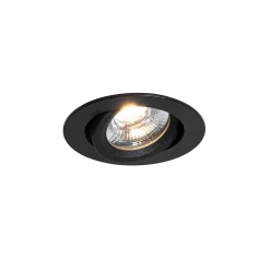 Spot encastrable noir inclinable 8,2 cm avec LED à intensité variable et blanc chaud IP54 Ultra Slim - Pupil
