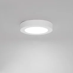 Spot encastrable ou apparent blanc 14 cm LED incluse à intensité variable en 3 étapes avec interrupteur DIP - Trans