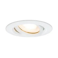 Spot encastrable Paulmann Nova pour salle de bains avec ampoule halogène GU10 et GU5.3, 35W, IP65, blanc mat